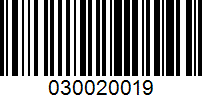 Barcode for 030020019