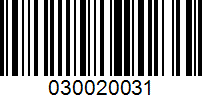 Barcode for 030020031