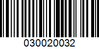 Barcode for 030020032