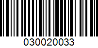 Barcode for 030020033