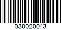 Barcode for 030020043