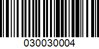 Barcode for 030030004