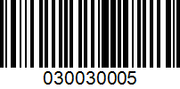 Barcode for 030030005