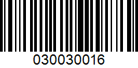 Barcode for 030030016