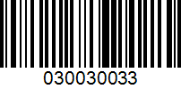 Barcode for 030030033