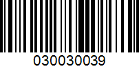 Barcode for 030030039