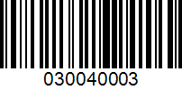 Barcode for 030040003