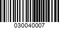 Barcode for 030040007