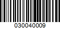 Barcode for 030040009