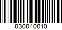 Barcode for 030040010