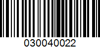 Barcode for 030040022