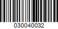 Barcode for 030040032