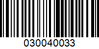 Barcode for 030040033