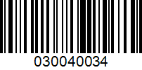 Barcode for 030040034