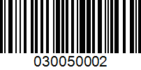 Barcode for 030050002