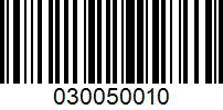 Barcode for 030050010