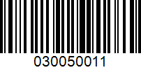 Barcode for 030050011