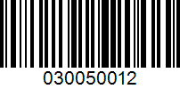 Barcode for 030050012