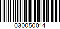 Barcode for 030050014