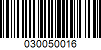 Barcode for 030050016