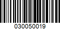 Barcode for 030050019
