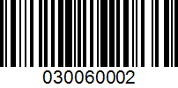 Barcode for 030060002