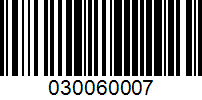 Barcode for 030060007