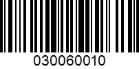 Barcode for 030060010