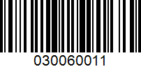 Barcode for 030060011