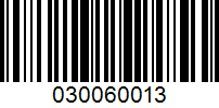 Barcode for 030060013