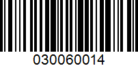 Barcode for 030060014