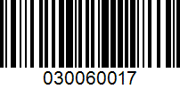 Barcode for 030060017