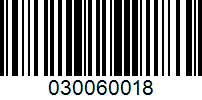 Barcode for 030060018