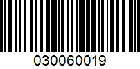 Barcode for 030060019