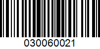 Barcode for 030060021