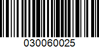 Barcode for 030060025