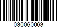 Barcode for 030060063