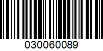 Barcode for 030060089