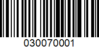 Barcode for 030070001