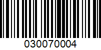 Barcode for 030070004