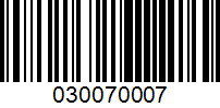 Barcode for 030070007