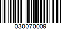 Barcode for 030070009