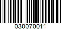 Barcode for 030070011