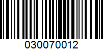 Barcode for 030070012