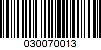 Barcode for 030070013