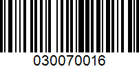 Barcode for 030070016