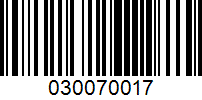 Barcode for 030070017