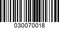 Barcode for 030070018