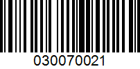 Barcode for 030070021