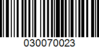 Barcode for 030070023